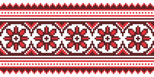 Ukraine Style Fabric ornaments vector graphics 12