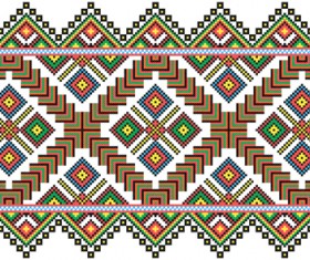 Ukraine Style Fabric ornaments vector graphics 14