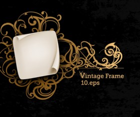 Vintage style Luxury Frame vector set 03
