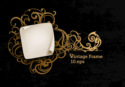 Vintage style Luxury Frame vector set 03
