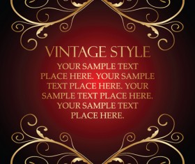 Vintage style Luxury Frame vector set 04