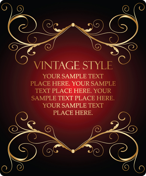 Vintage style Luxury Frame vector set 04