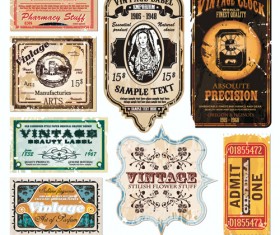 Vector set of Creative Vintage Labels 01