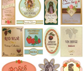 Vector set of Creative Vintage Labels 02
