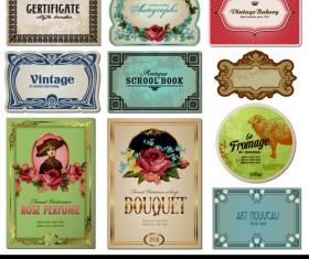 Vector set of Creative Vintage Labels 03