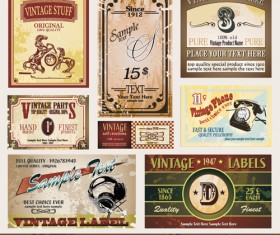 Vector set of Creative Vintage Labels 04