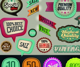 Vintage premium quality labels and stickers vector 03