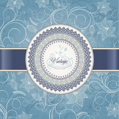 Vintage backgrounds with floral vector graphic 01