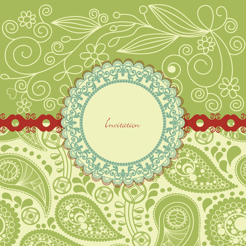 Vintage backgrounds with floral vector graphic 02