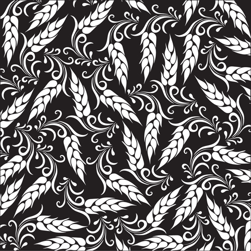 Set of Wheat patterns mix vector 01