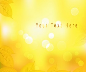 Yellow Autumn Leaves vector backgrounds set 03