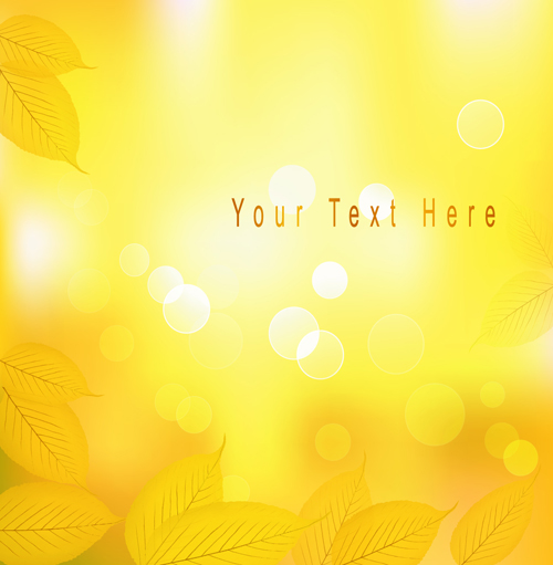 Yellow Autumn Leaves vector backgrounds set 03