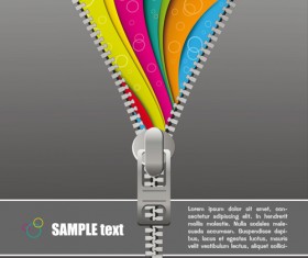 Color Zipper vector backgrounds set 05