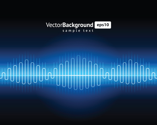 Various Audio wave light vector backgrounds set 01