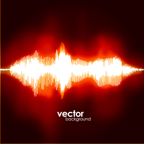 Various Audio wave light vector backgrounds set 02
