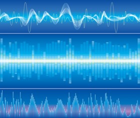Various Audio wave light vector backgrounds set 03