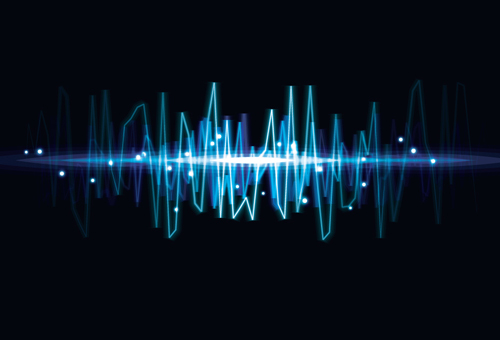 Various Audio wave light vector backgrounds set 04
