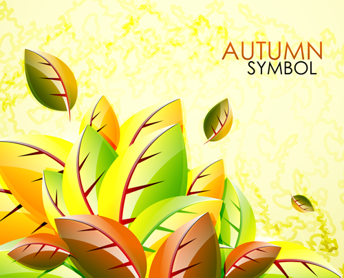 Set of charm Autumn  backgrounds vector 03