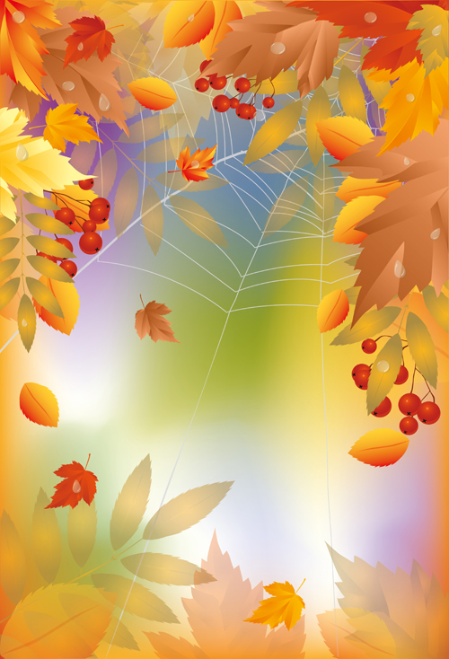 Shiny autumn vector background art 01