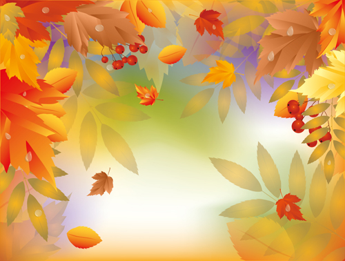 Shiny autumn vector background art 05