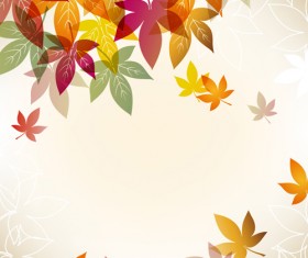 Autumn Beautiful leaves theme background vector 05