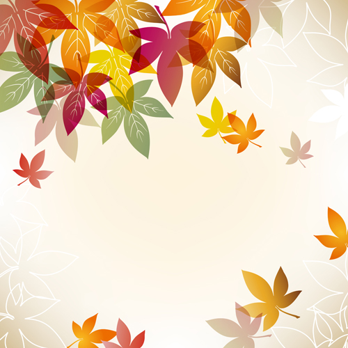 Autumn Beautiful leaves theme background vector 05
