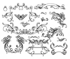 Fine Ornaments lace and Borders vector graphic 08