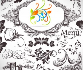 Retro Decorative Ornaments Frames and Borders vector 01