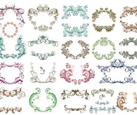 Fine Ornaments lace and Borders vector graphic 01