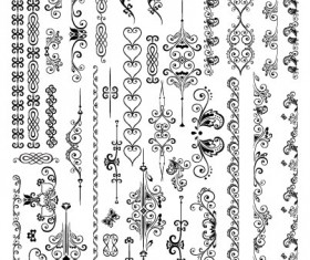 Fine Ornaments lace and Borders vector graphic 02