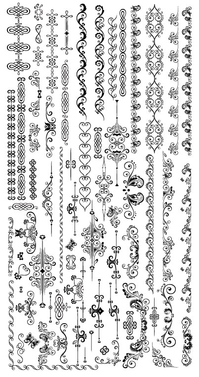 Fine Ornaments lace and Borders vector graphic 02