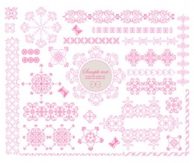 Fine Ornaments lace and Borders vector graphic 03