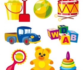 Different Baby Toys mix vector set 01