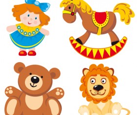 Different Baby Toys mix vector set 02