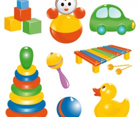 Different Baby Toys mix vector set 03