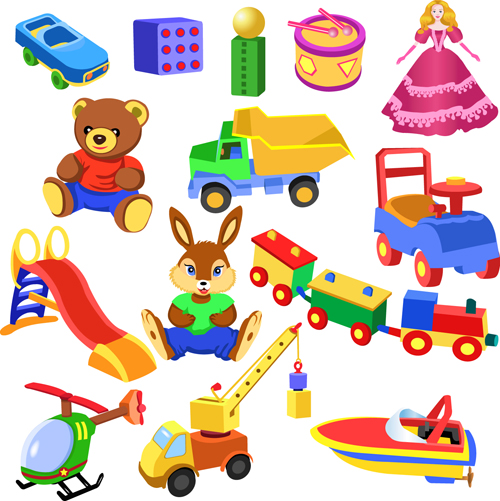 Baby Toys mix vector set 05 free download