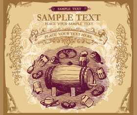 Vintage beer style backgrounds vector 04