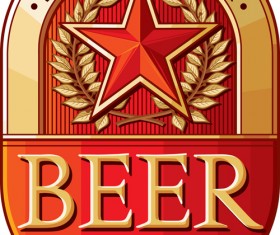 Set of Vivid Beer label vector 04