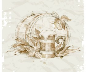 Retro Beer party Mark design vector 01