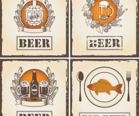 Retro Beer party Mark design vector 05