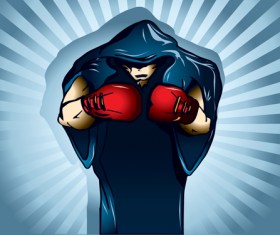 Set of Boxing design elements vector 03