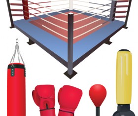 Set of Boxing design elements vector 04