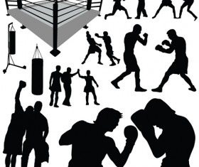 Set of Boxing design elements vector 05