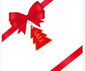 Set of Red Christmas Ribbons elements vector 01