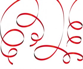 Set of Red Christmas Ribbons elements vector 04