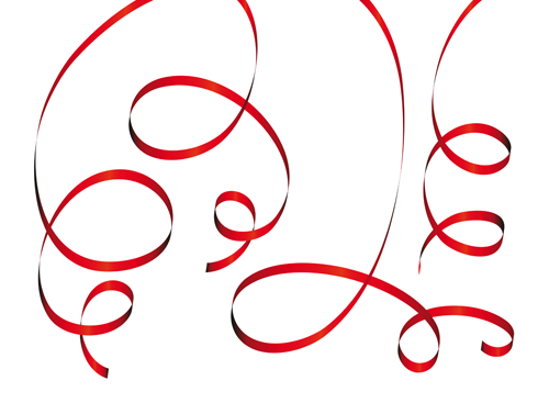 Set of Red Christmas Ribbons elements vector 04