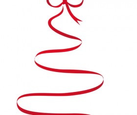 Set of Red Christmas Ribbons elements vector 05