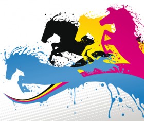 CMYK elements vector backgrounds set 05