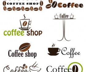 Set of Coffee logo design elements mix vector 01
