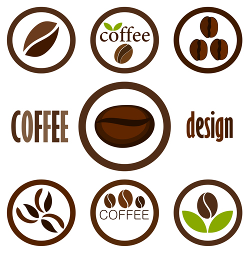 Set of Coffee logo design elements mix vector 02